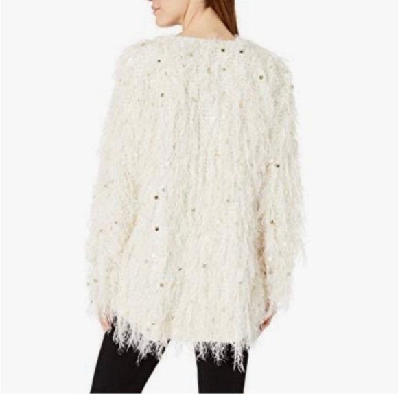 Show me you MUMU shaggy Ivory Cardigan sz small - Picture 3 of 10